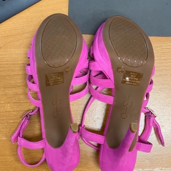 Jessica Simpson Strappy Suede Heels - Picture 4 of 5